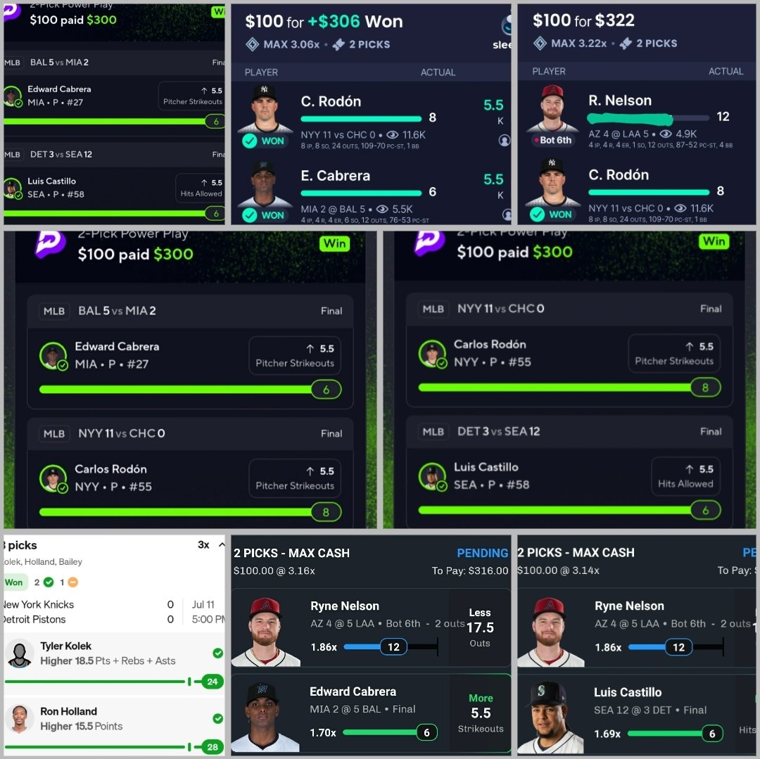 🚨FREE LIFETIME VIP &amp; $100 to 2 PEOPLE who LIKE ❤⬇️

MEGA SWEEP 8-0 🧹🧹 +16.58U 🔥
Carlos Rodon O5.5 K's✅
Edward Cabrera O5.5 K's✅
Luis Castillo O5.5 HA✅
Ryne Nelson U17.5 outs✅
Tyler Kolek O18.5 PRA✅
Ron Holland O15.5 pts✅
Matas Buzelis O4.5 rebs✅
Kobe Brown O21.5 PRA✅