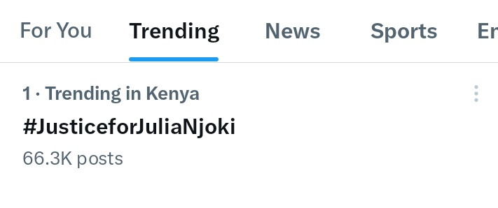 Good Morning, continue tweeting using the #JusticeforJuliaNjoki .

We can make it to 100K before noon.