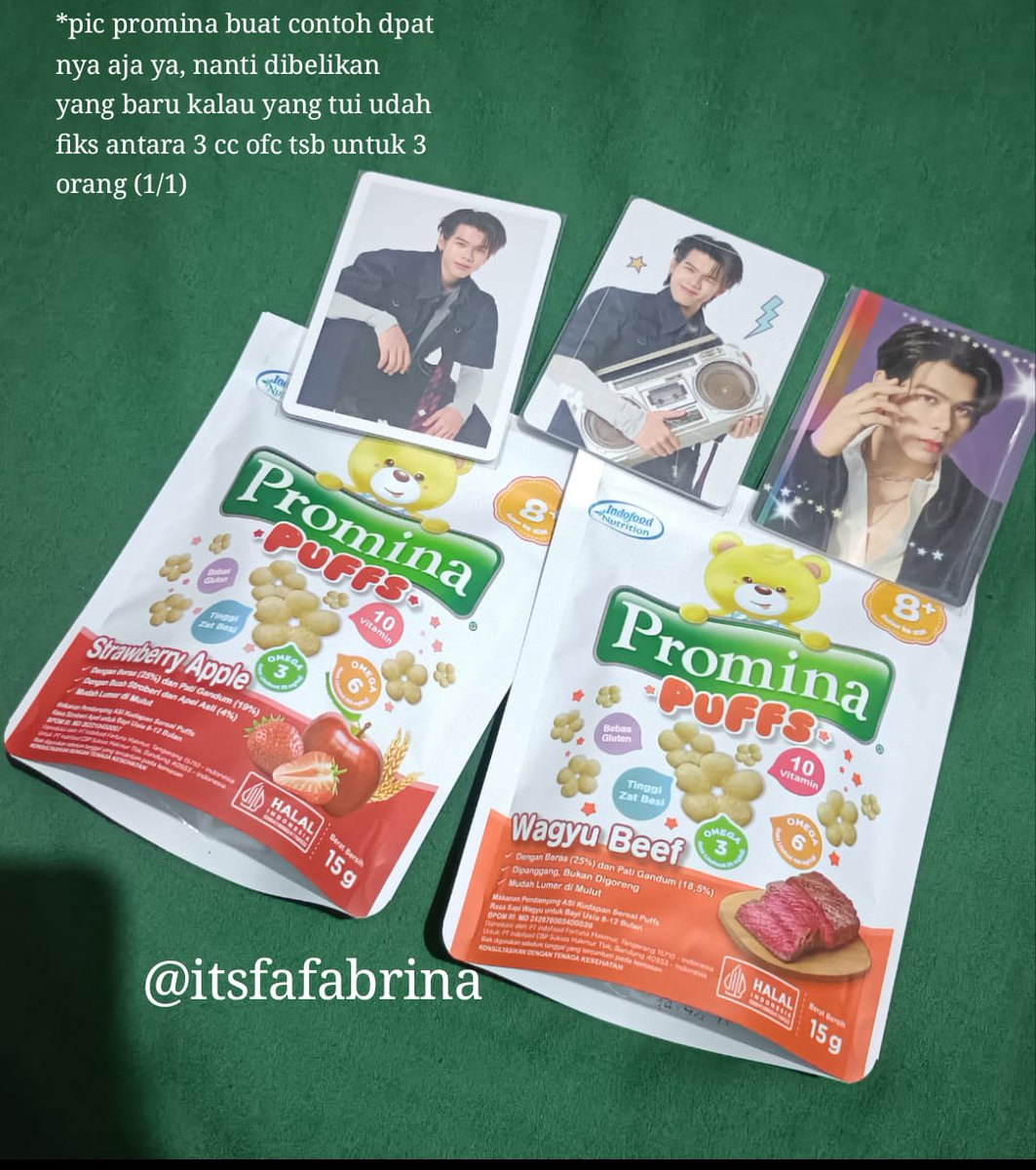 CLICK CLACK~
OWSYIETT HI GUYSS, KARNA AKHIR" INI BANYAK KAPAL AKU YANG NGASIH AKU MOMEN TERUTAMA (MondRyu, EarthMix, DewTee, KratingMeen) 
Jadi aku mau adain Giveaway kecil kecil an nih guys🫣
- Promina Puffs 4 pcs untuk 4 orang
- CC Tui ThamePo 2,naiin 1 untuk 3 orang (1/1) c u