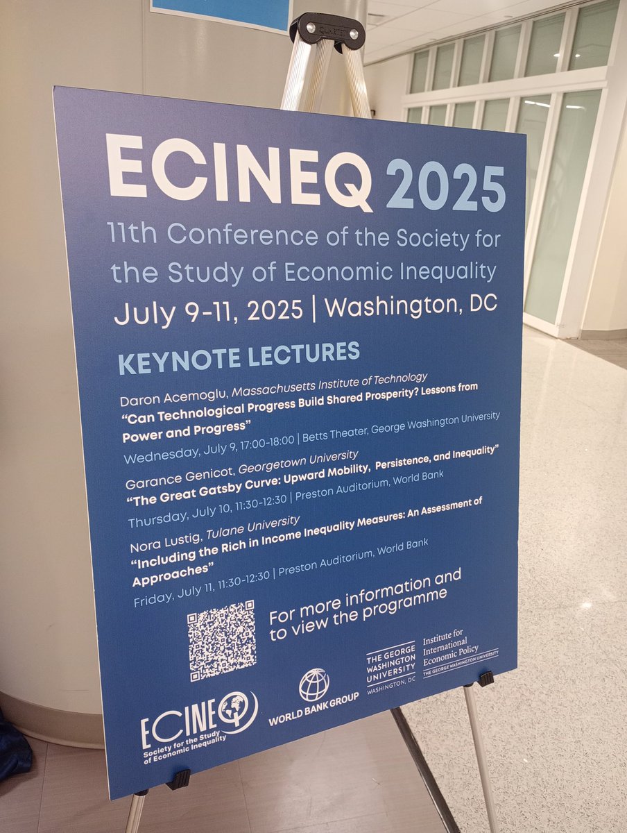 GNeidhofer's tweet image. #ECINEQ2025 is over. Like always, a wonderful conference full of inspiring discussions on economic inequality.
A particular thanks to @LFLopezCalva, @WorldBank and GW for organising and to the executive committee of the ECINEQ, especially our current president @noralustig .