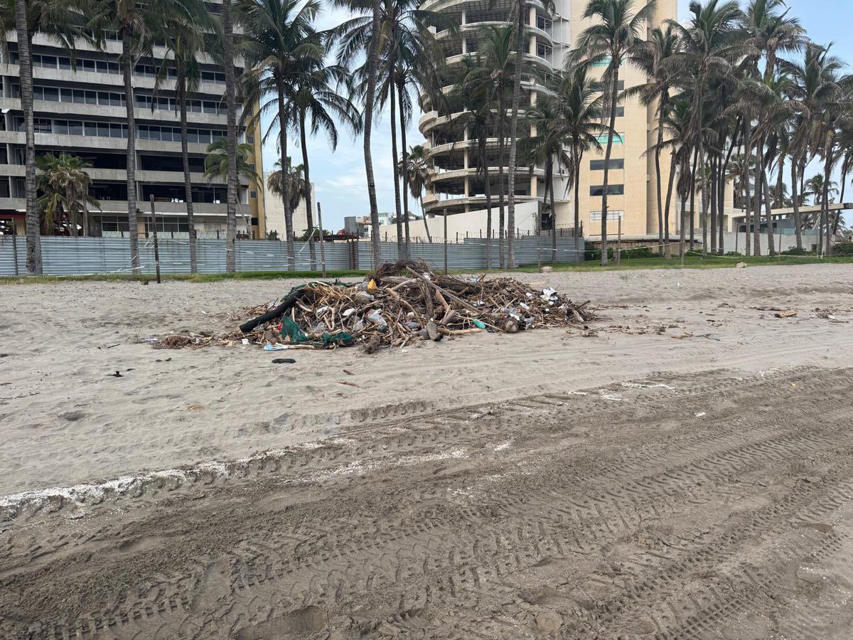 ETorresRivera1's tweet image. En la Playa de Diamante en #Acapulco aún se observan escombros que quedaron del #HuracánOTIS y del ciclón tropical #John que pudieran retirarse con un camión materialista y una brigada, en un solo día, y se lograría un mejor aspecto para el turismo y la seguridad de los…