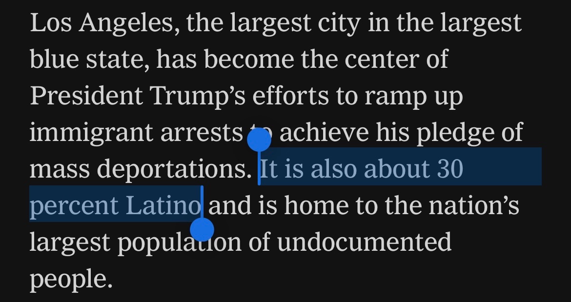a_mendelson's tweet image. This is not even close — LA is nearly half Latino, 47% per most recent ACS @mirjordan