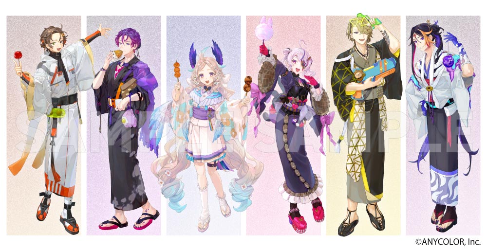 KIBADORI_Rue's tweet image. 「一番赏 NIJISANJI EN 夏日流星」にて
夏祭りをテーマにした Alban Knoxさん/Uki Violetaさん/Enna Alouetteさん/Maria Marionetteさん/Luca Kaneshiroさん/Shu Yaminoさんのビジュアル制作を担当いたしました。
どうぞよろしくお願いいたします! #NIJISANJI_EN