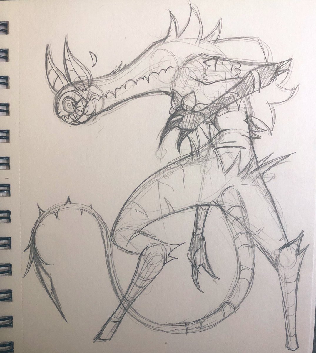 Beastie sketch I did earlier that wanted to color later but got too tired from work so I’m just posting it-
