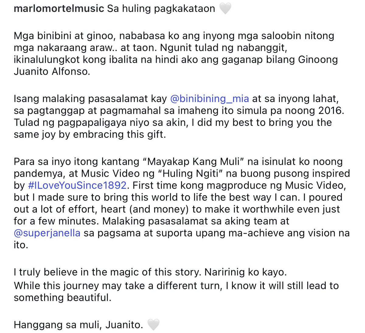 when marlo mortel said, “I poured out a lot of effort, heart (and money) to make it worthwhile even just for a few minutes” 

I FELT THE DEDICATION!! YET THE AUTHOR AGREED TO CAST OTHER ACTOR FOR WHAT???? NAPAKA SAKIT! 

Marnella, our juanito and carmela 😭