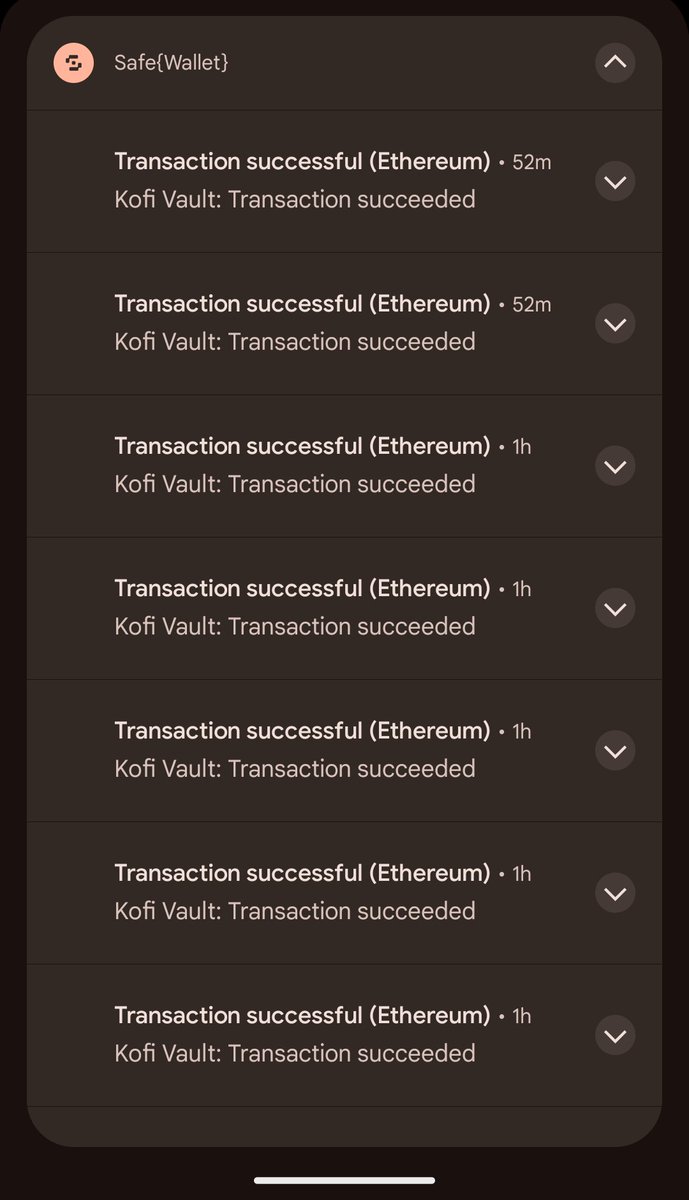 Woke up to a bunch of "Transaction success" notifications. Scared the hell out of me 😅

Thankfully, nothing happened onchain. Just a UI bug that I think is related to the reindexing efforts.

Anyone else experience the same thing?