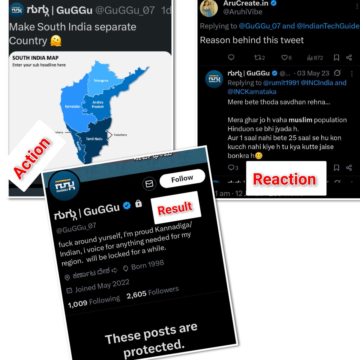 Samyukta Jain (@drpooookie) on Twitter photo Confirmed : This ID belongs to a Muslim trying to stir unrest on social media using language and state divisions.
I humblyrequest <a href="/BJP4Karnataka/">BJP Karnataka</a> <a href="/NIA_India/">NIA India</a> <a href="/MIB_India/">Ministry of Information and Broadcasting</a> <a href="/amitmalviya/">Amit Malviya</a> to jail him,like Sharjeel Imam,for attempting to divide the nation.
Credit : <a href="/AruhiVibe/">AruCreate.in</a> ,Good job👏 Confirmed : This ID belongs to a Muslim trying to stir unrest on social media using language and state divisions.
I humblyrequest <a href="/BJP4Karnataka/">BJP Karnataka</a> <a href="/NIA_India/">NIA India</a> <a href="/MIB_India/">Ministry of Information and Broadcasting</a> <a href="/amitmalviya/">Amit Malviya</a> to jail him,like Sharjeel Imam,for attempting to divide the nation.
Credit : <a href="/AruhiVibe/">AruCreate.in</a> ,Good job👏