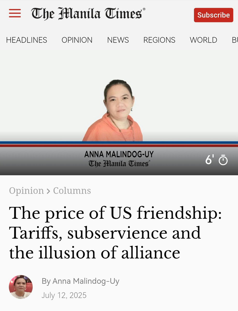 Sharing: THE July 9, 2025, letter from US President Donald Trump to President Ferdinand Marcos Jr. outlines a blunt and coercive economic ultimatum: beginning Aug. 1, the US will impose a 20-percent tariff on all Philippine exports to address what Trump calls an “unfair” trade