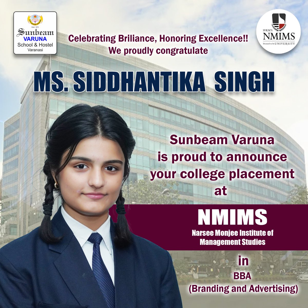 SchoolVaruna's tweet photo. Congratulations on your college placement!
Wishing you continued success and a future filled with opportunities, growth, and achievements. Keep shining!
.
.
#SunbeamVaruna #BestSchoolsOfVaranasi #CollegeBound #BrightFuture #SuccessAhead https://t.co/KwTUbAYR7d
