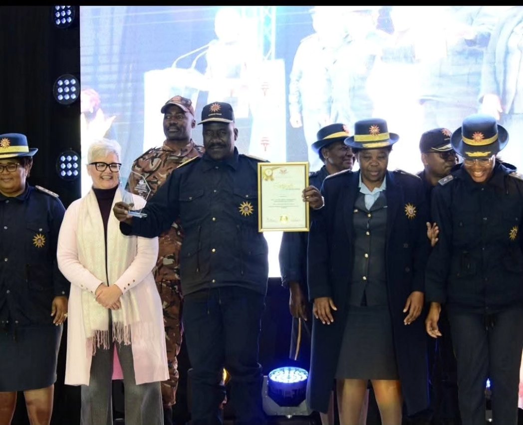 ForceNampol's tweet image. The Ministry of Home Affairs Immigration Safety and Security-Namibian Police Department scooped the Overall Award at the inaugural Public Sector Award Ceremony held by Namibia Institute of Public Administration and Management (NIPAM) in Windhoek.