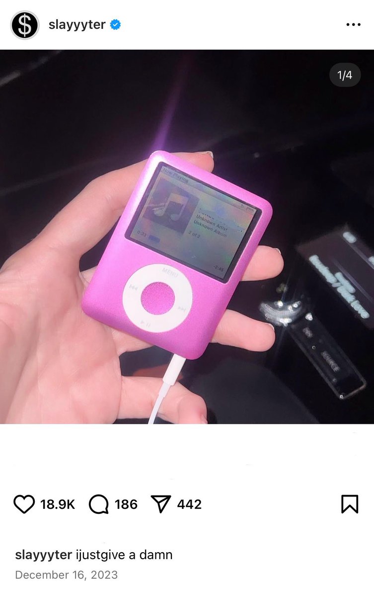 slayyyter's tweet image. HAVE BEEN PUTTING THIS SHIT ON MY IPODS SINCE DECEMBER 16TH 2023...