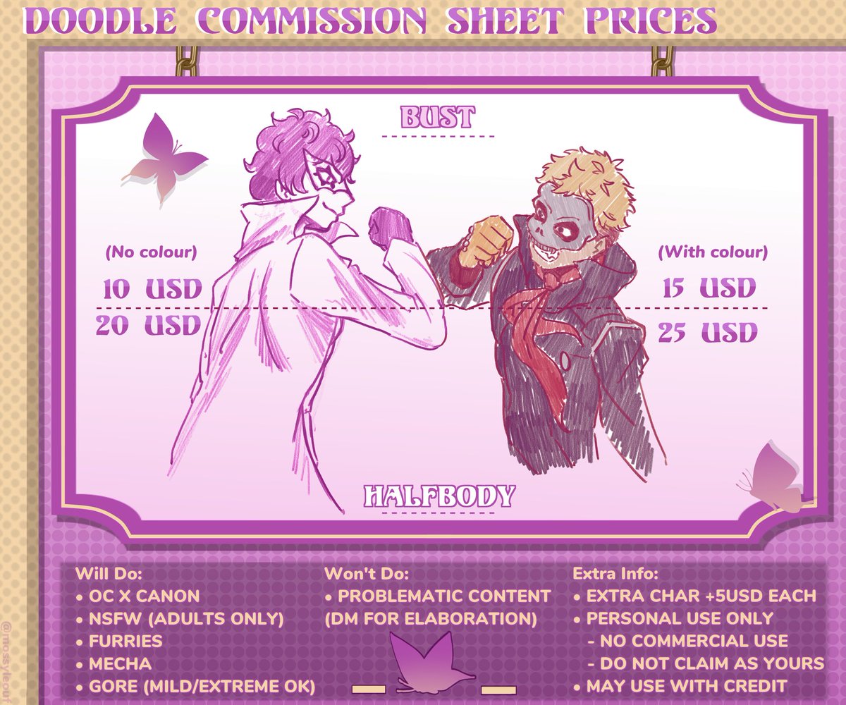 ALBagelArts's tweet image. I’m opening my doodle c•mms!!
Trying to pay off my debts before school starts. Every penny helps!
Feel free to PM me or email me Meloettaag@gmail.com
or use my ko-f¡: ko-fi.com/M4M02P7LZ