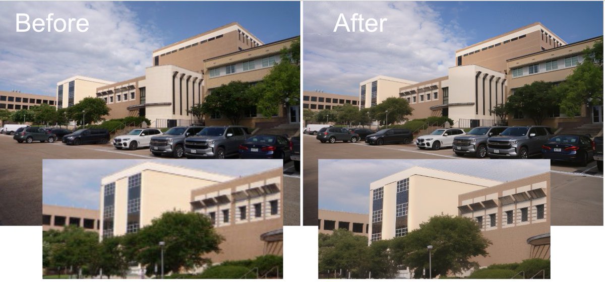 Zhengzhong Tu (@_vztu) on Twitter photo This is our Peterson Building <a href="/TAMU/">Texas A&M University</a> (where my office is currently located 🤓 and yes, also CSE Dept.)
3 MP -> 20 MP result on a 15-year-old camera.
#FixedBy4KAgent This is our Peterson Building <a href="/TAMU/">Texas A&M University</a> (where my office is currently located 🤓 and yes, also CSE Dept.)
3 MP -> 20 MP result on a 15-year-old camera.
#FixedBy4KAgent