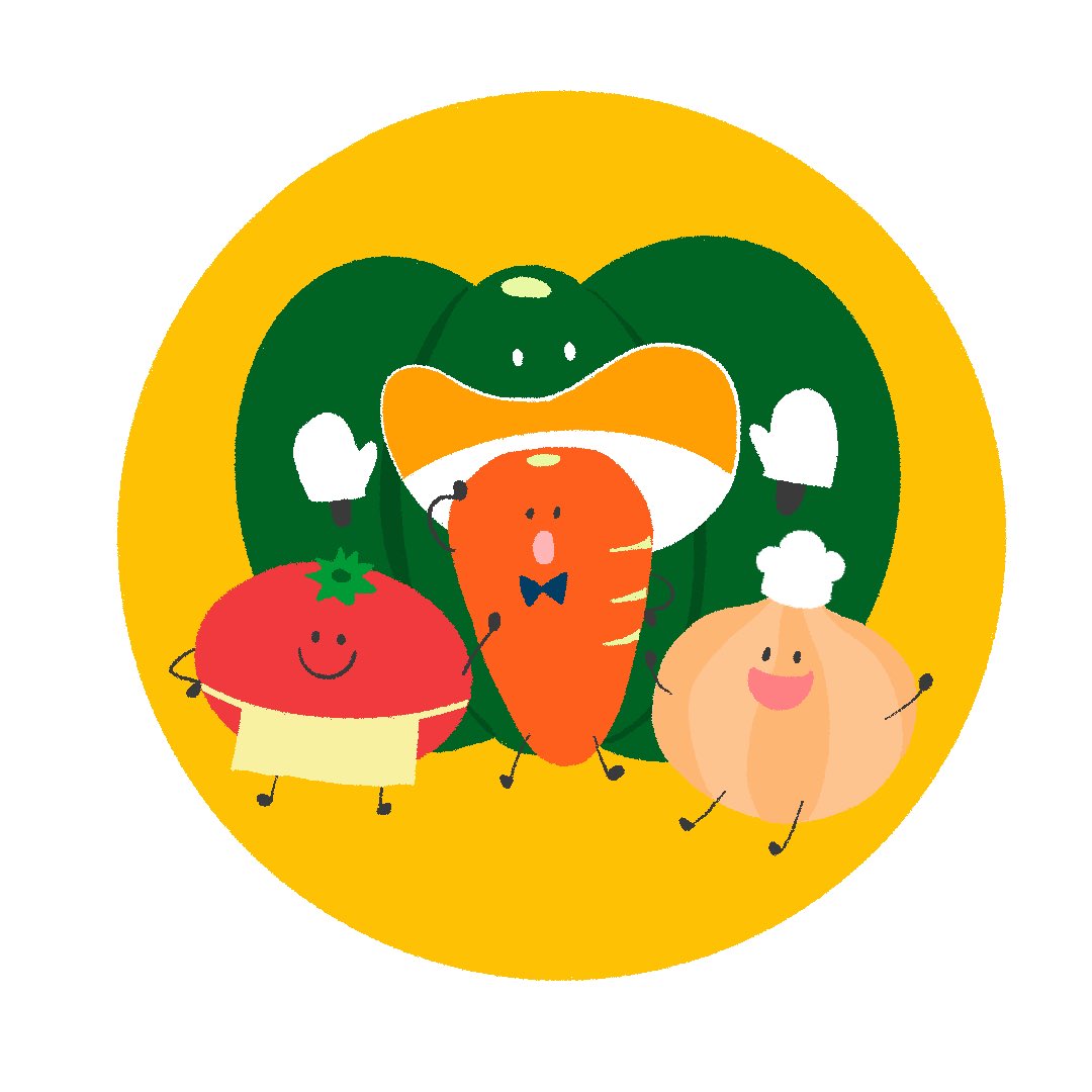 bunch823's tweet photo. 昨日「野菜のアイコンイラストを描いてほしい」っていう依頼を受ける夢を見たので、描いた作品がこちらです🥳笑　
#イラスト
#ゆるキャラ https://t.co/tfJoBskVbm
