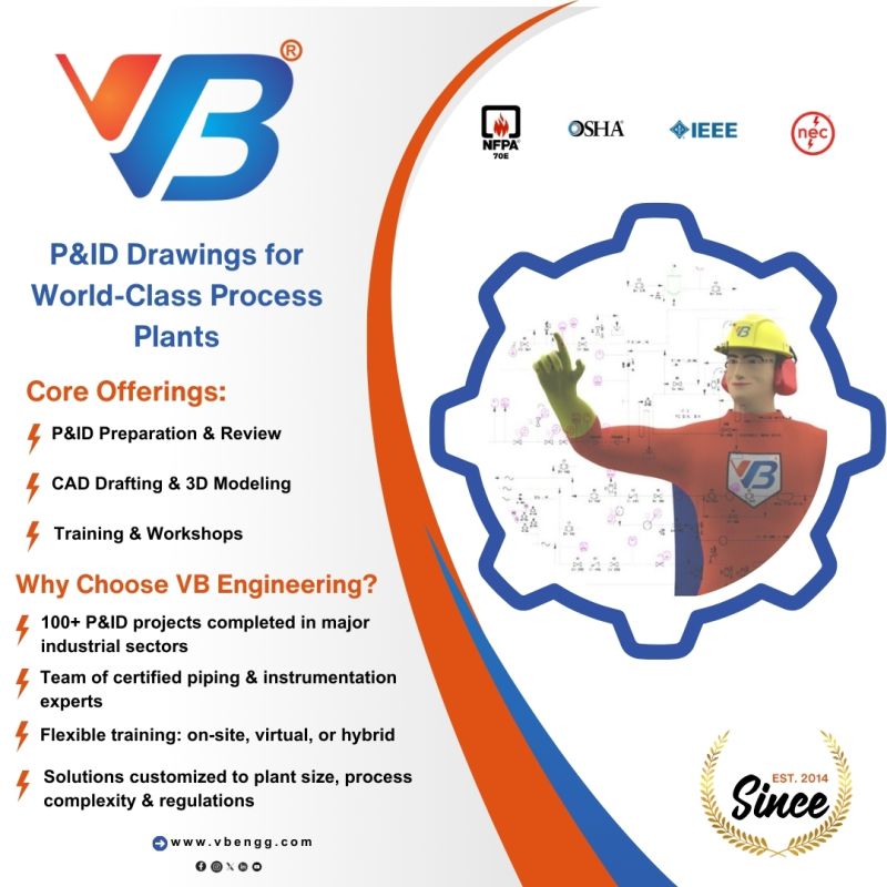 TheGroupVB's tweet image. Need accurate P&ID drawings for your plant?
VB Engineering offers expert P&ID preparation with AutoCAD Plant 3D, site-level data collection, and compliance with global standards.
✅ 2D/3D Drawings
✅ BOQ & BOM
vbengg.com/PandID-Drawing…
#PipingDesign #VBEngineering #AutoCAD #PID