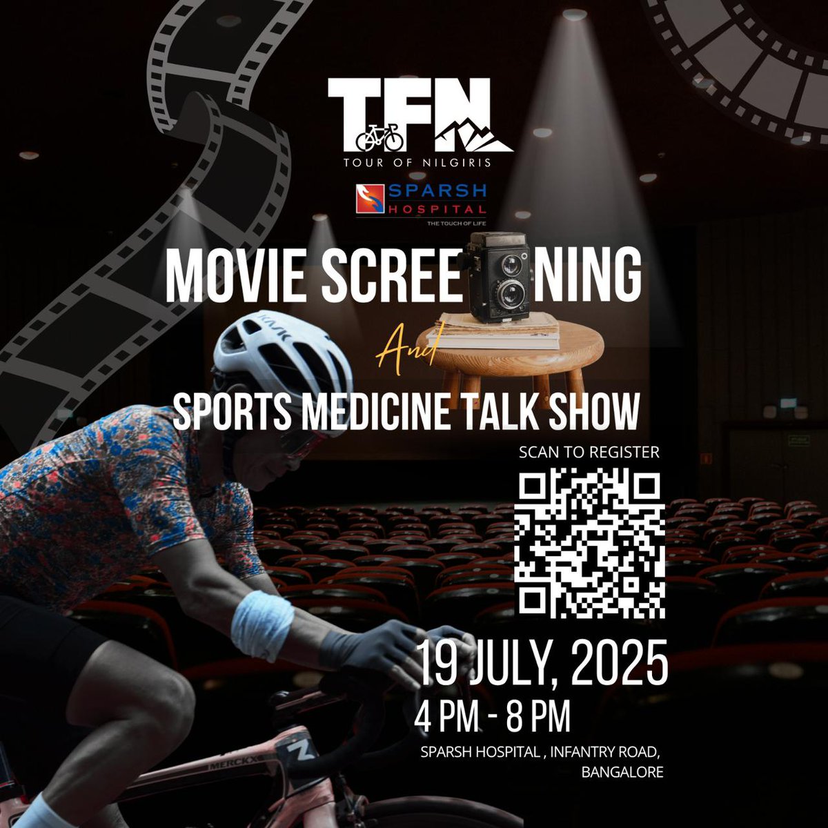 Tour of Nilgiris (@tourofnilgiris) on Twitter photo You’re Invited!
TFN 2024 Movie Screening + Sports Medicine Talk Show
Date: 19/07/2025 Time: 4:00 PM
Venue: SPARSH Hospital, Infantry Road, Bangalore
Entry Free | Open to all cyclists & fitness enthusiasts.
Register Now: tinyurl.com/TFN-Talk-Movie
<a href="/deepakmajipatil/">ದೀಪಕ್ ಮಾಜಿಪಾಟಿಲ್ | Deepak Majipatil</a> You’re Invited!
TFN 2024 Movie Screening + Sports Medicine Talk Show
Date: 19/07/2025 Time: 4:00 PM
Venue: SPARSH Hospital, Infantry Road, Bangalore
Entry Free | Open to all cyclists & fitness enthusiasts.
Register Now: tinyurl.com/TFN-Talk-Movie
<a href="/deepakmajipatil/">ದೀಪಕ್ ಮಾಜಿಪಾಟಿಲ್ | Deepak Majipatil</a>