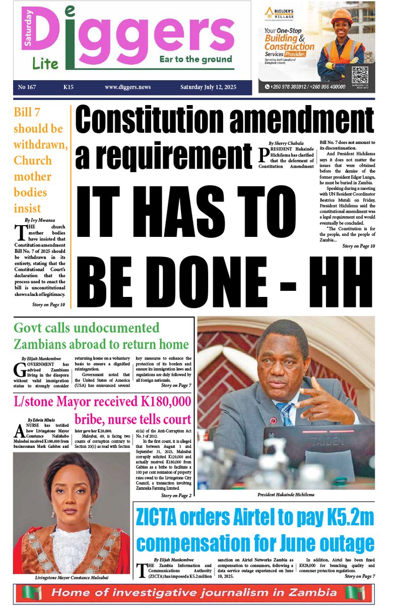 News Diggers Epaper Weekend Edition 167 Saturday July 12, 2025 diggers.news/e-paper/2025/0…