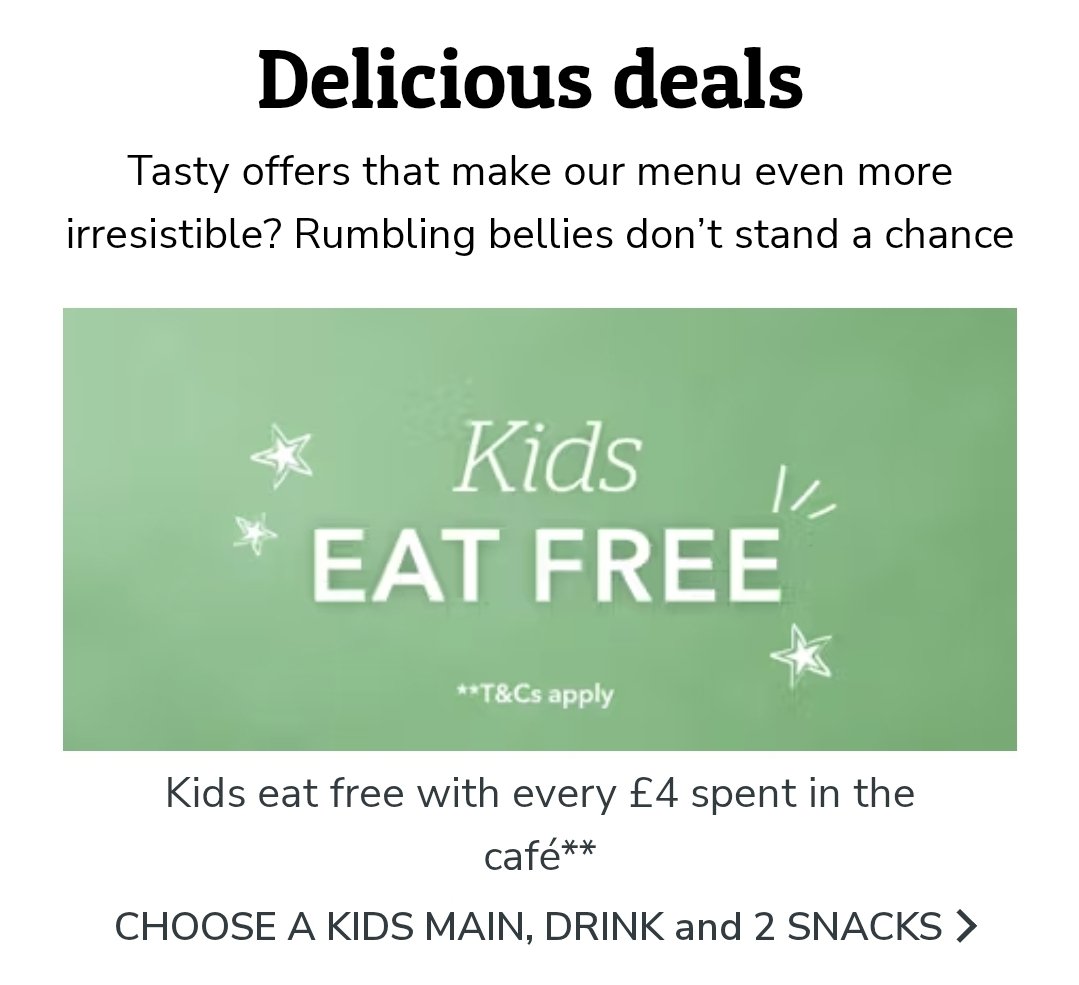 🍔🍛KIDS EAT FREE🍔🍛
Good Morning Rainhill 
In preparation for the 6 weeks holidays, please see some of the places where kids eat for free this year*
Not on that list, is Pausa Cafe inside Dunelm Mill that offer a free meal for a child when the accompanying adult spends £4

ANY