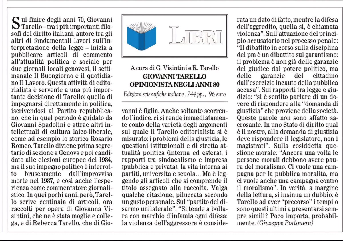 Grazie molte a <a href="/GiuseppePortos/">Giuseppe Portonera</a> e al <a href="/ilfoglio_it/">Il Foglio</a> 

#giovannitarello