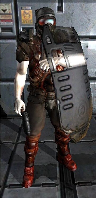 DailyFPSEnemies's tweet image. Today’s FPS enemy is the Riot Shield Zombie from Doom 3!