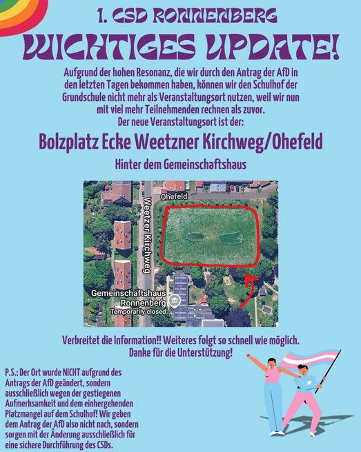 tomvomizh's tweet photo. Heute findest Du mich ab 10 Uhr auf dem #CSD #Ronnenberg. Der blaubraunen Rotpfeilbrut entgegentreten, die ihn verhindern wollte. Komm gerne vorbei. #ALERTA https://t.co/7VDBtGp6Wz