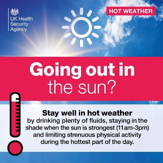 NHSEastEngland's tweet image. It's going to be very hot today, you may want to keep out of the heat if you can! If you have to go outside, stay in the shade between 11am and 3pm, wear sunscreen, a hat and light clothes, and avoid exercise or activity that makes you hotter. More advice ow.ly/I64150Wchnz