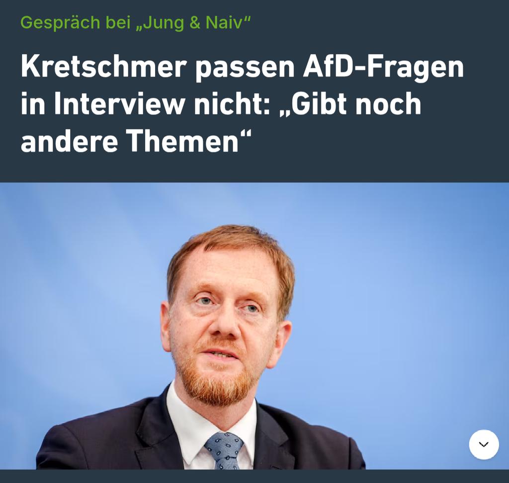 HerrLuehmann's tweet image. Über AfD, die seit 2017 in #Sachsen Wahlen gewinnt, will #Kretschmer nicht reden, zu Russland nur schweigen. Aber Anhebung Mindestlohns über 6 € war falsch, Demokratieförderung hat Faschisten quasi gestärkt, Familiennachzug stoppen besser als AfD Verbot. Der Mann ist CDU Vize!