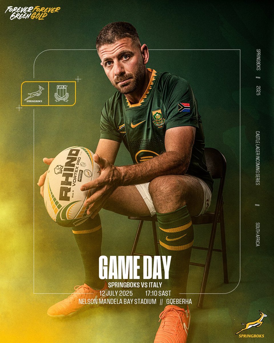 South Africa, are you ready for one last dance against the Azzurri in Gqeberha?🇿🇦

#Springboks #ForeverGreenForeverGold