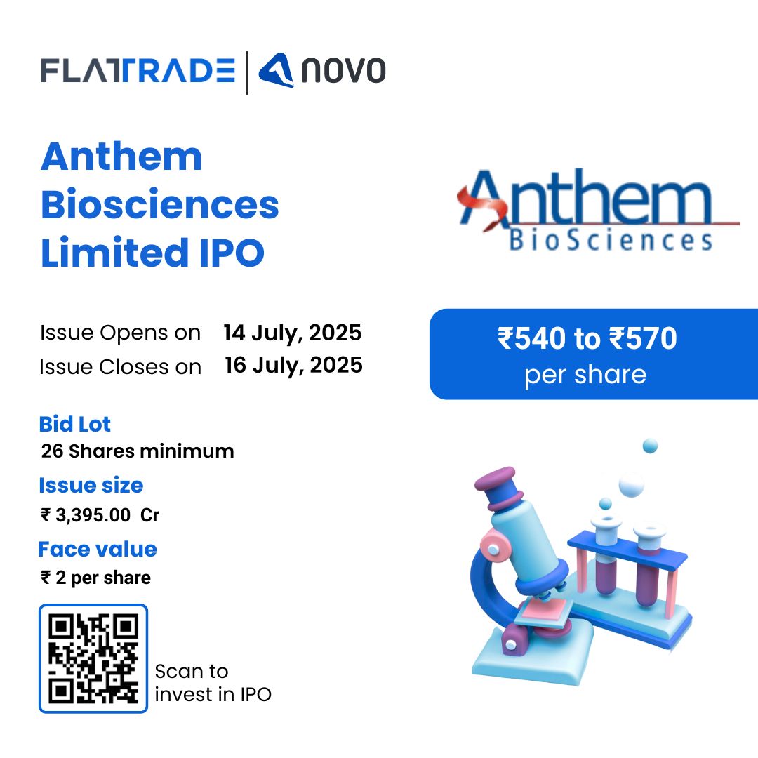 Flattradein's tweet image. Anthem Biosciences is going public! 🧪 
💊 A biotech player entering the markets with global reach and research expertise. 

Apply for IPO: novo.flattrade.in 

Know more: flattrade.in/kosh/anthem-bi… 

#AnthemIPO #anthembiosciences #BiotechIndia #CRDMO #IPOWithFT #IPOAlert #IPO