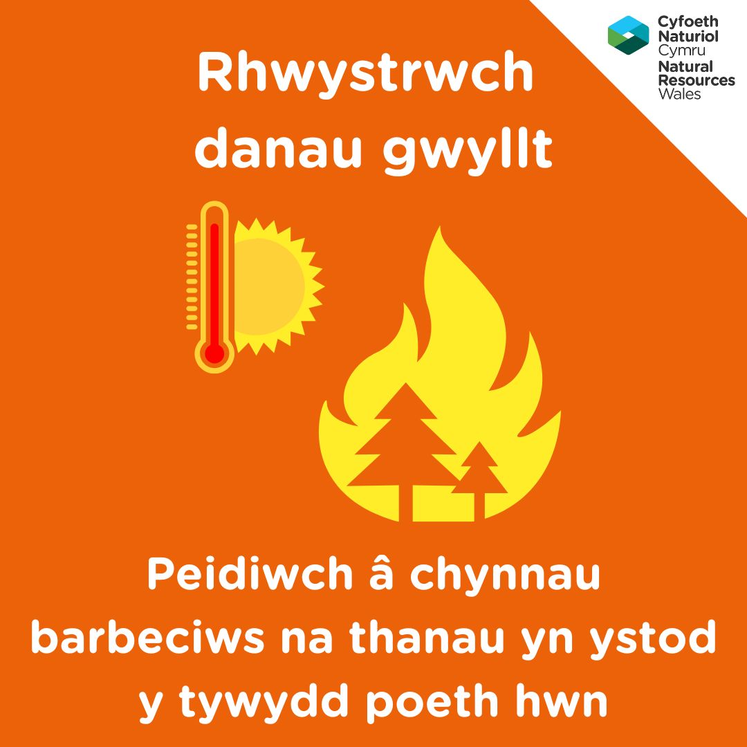 Edrych ymlaen at archwilio awyr agored arbennig Cymru dros y penwythnos? Dewch â phicnic gyda chi, yn hytrach na barbeciw, i amddiffyn cefn gwlad rhag tanau gwyllt 🥪 

Yn dilyn y tywydd sych a poeth,  mae'r risg o danau gwyllt yn uchel 🔥 

#doethamdân #CodCefnGwlad