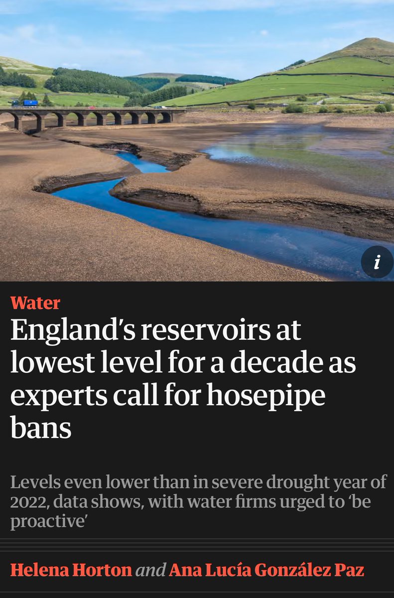 Since the privatisation of water, not a single English reservoir has been built.

Indeed, since privatisation 25 of them have been sold-off for shareholder profit. 

You couldn’t make this stuff up.