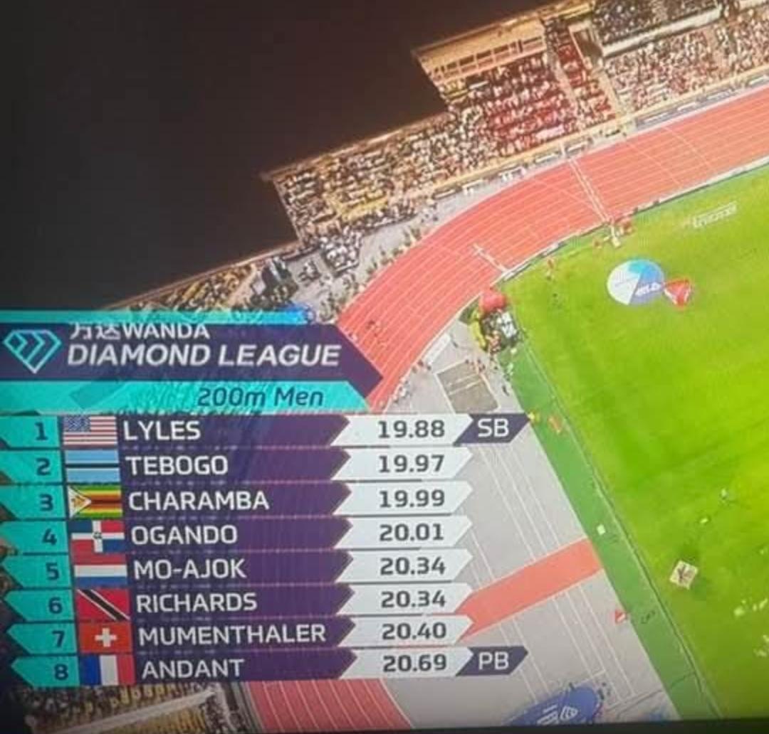 VMAPONGA's tweet image. The young Charamba means serious business... Third behind the world best. Well done young man