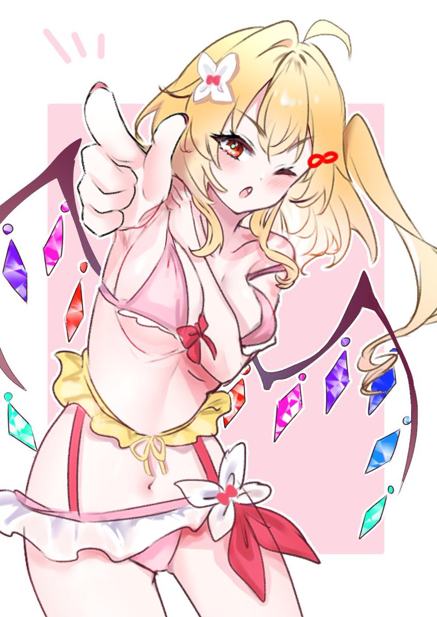 水着姿のフランちゃん🤍
 #東方Project