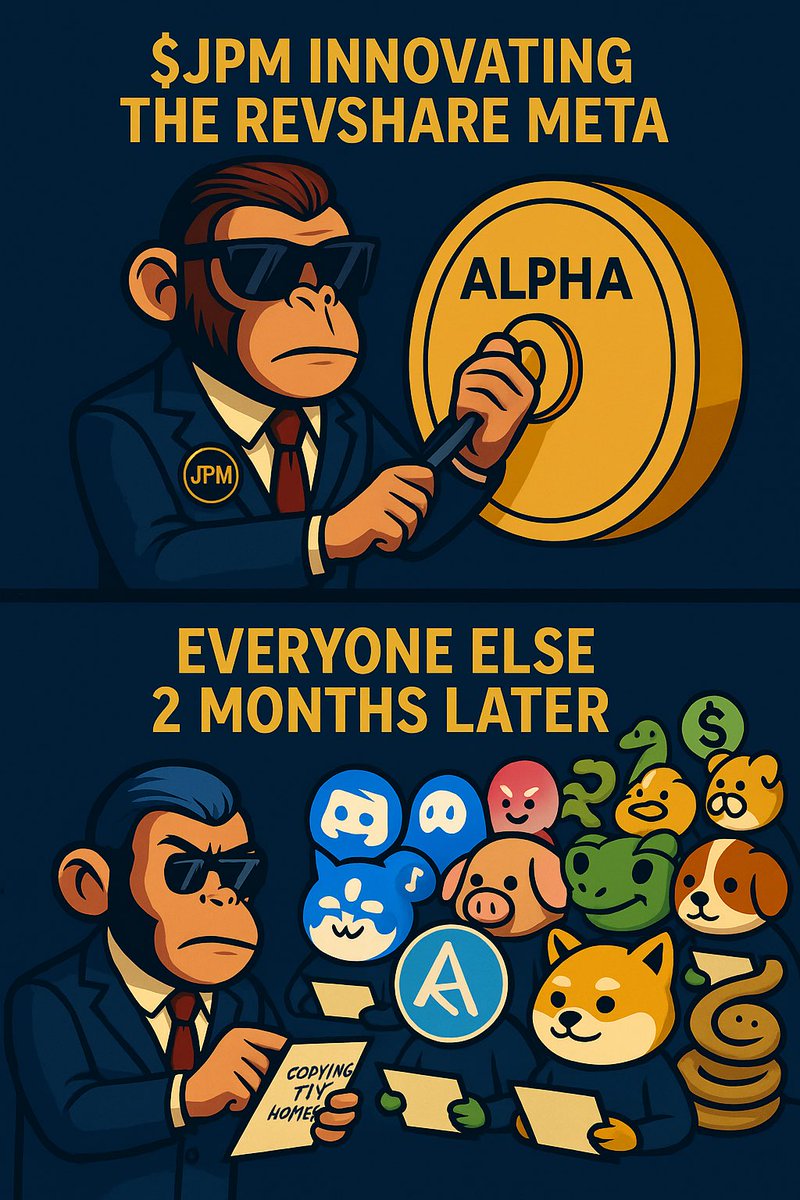 realJPMonke's tweet photo. Within 60 days, $JPM will be the blueprint for every meme x RevShare model on Solana.

But there’s only one first mover.

And Monke is already rotating 🐒

https://t.co/jgPVIsB90T

#Solana #RevShareMeta https://t.co/GmffcPbX74