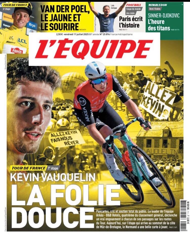 C_MORANCAIS's tweet image. Après s’être imposé sur notre Région Pays de la Loire Tour, Kevin Vauquelin illumine le Tour de France de sa classe et de son talent. Maintenant, tout est possible pour la suite : à fond, derrière lui !