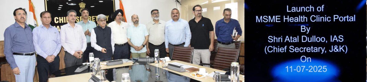 ARUN (@manhasarun) on Twitter photo Chief Secretary J&K <a href="/AtalDulloo/">Atal Dulloo</a> launched first of its kind J&K MSME Health Clinic portal . It will help to detect early distress in the MSMEs and then Department will prepare and implement Remedial plan to bring the unit out of distress. <a href="/minmsme/">Ministry of MSME</a> <a href="/diprjk/">Information & PR, J&K</a> <a href="/DPIITGoI/">DPIIT India</a> Chief Secretary J&K <a href="/AtalDulloo/">Atal Dulloo</a> launched first of its kind J&K MSME Health Clinic portal . It will help to detect early distress in the MSMEs and then Department will prepare and implement Remedial plan to bring the unit out of distress. <a href="/minmsme/">Ministry of MSME</a> <a href="/diprjk/">Information & PR, J&K</a> <a href="/DPIITGoI/">DPIIT India</a>