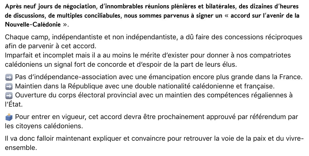 𝗔𝗽𝗿𝗲̀𝘀 𝗻𝗲𝘂𝗳 𝗷𝗼𝘂𝗿𝘀 𝗱𝗲 𝗻𝗲́𝗴𝗼𝗰𝗶𝗮𝘁𝗶𝗼𝗻, 𝗻𝗼𝘂𝘀 𝘀𝗼𝗺𝗺𝗲𝘀 𝗽𝗮𝗿𝘃𝗲𝗻𝘂𝘀 𝗮̀ 𝘀𝗶𝗴𝗻𝗲𝗿 𝘂𝗻 « 𝗮𝗰𝗰𝗼𝗿𝗱 𝘀𝘂𝗿 𝗹’𝗮𝘃𝗲𝗻𝗶𝗿 𝗱𝗲 𝗹𝗮 #𝗡𝗼𝘂𝘃𝗲𝗹𝗹𝗲𝗖𝗮𝗹𝗲́𝗱𝗼𝗻𝗶𝗲 ».

<a href="/lesRep_Senat/">Les Républicains Sénat</a>