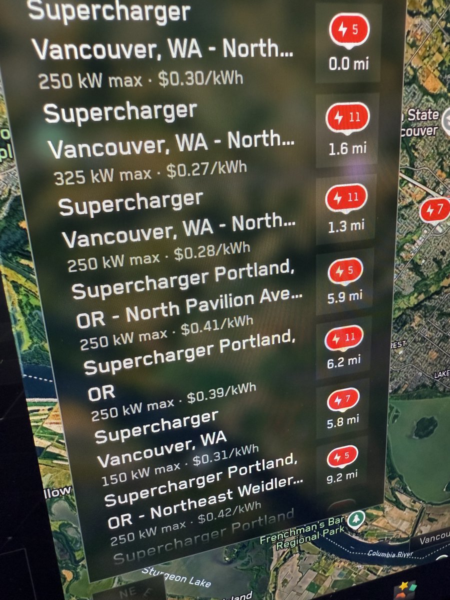 ogre_codes's tweet image. Am I the only one who shops price for Superchargers? I was auto-routed to the $0.41 charger, that's 33% more expensive than the one I used. About $10 on a full charge.