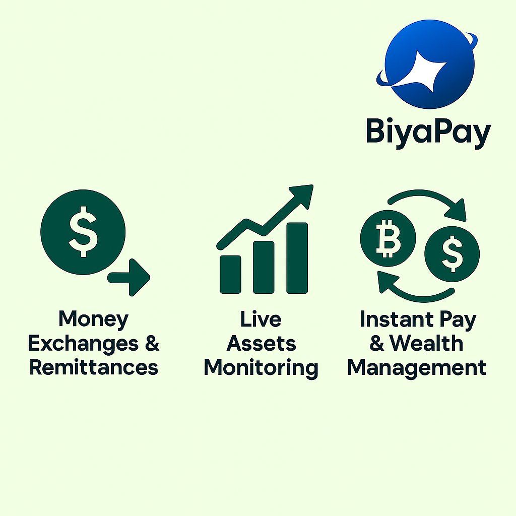 Why did you think BIYAPAY is just so important and good for you to use?

I know you might be wondering about it and would need answers to that.
Now, let me bring clarity to that so you can be rest assured.

1. Money Exchange &amp; Remittance
BiyaPay removes the friction of