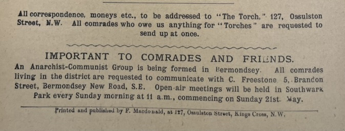 Transpontine's tweet image. Anarchist meetings in Southwark Park and the Bermondsey Anarchist Communist Group (1890s). More here transpont.blogspot.com/2025/07/the-to…
