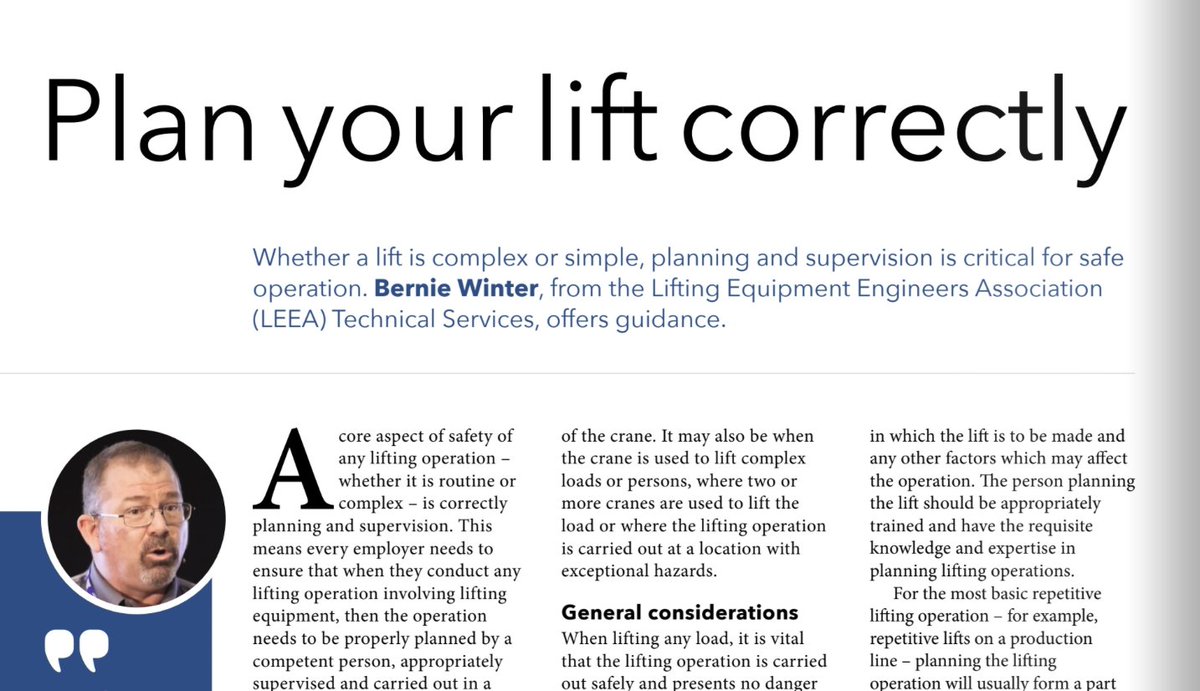 International Lift & Hoist (@hoistandlift) on Twitter photo Bernie Winter, from <a href="/LEEA_INT/">LEEA</a> Technical Services, on the importance of planning a lift int-liftandhoist.com/issues/ilh-jun… Bernie Winter, from <a href="/LEEA_INT/">LEEA</a> Technical Services, on the importance of planning a lift int-liftandhoist.com/issues/ilh-jun…