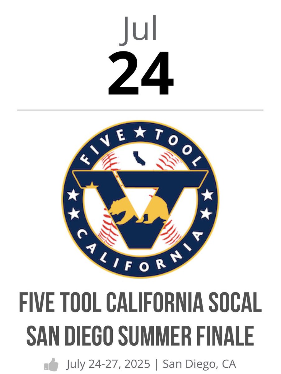 I will be playing 2 <a href="/FiveToolCA/">Five Tool California</a> Tournaments in California this month July 17-20 in Orange County and 24-27 in San Diego with <a href="/SGVDBClub/">Sgv_diehard_baseball_club</a> .Lets Gooo!
<a href="/HawaiiYP/">Youth Prospects Hawaii (Uncommitted)</a> <a href="/sgvfastpitch1/">Coach Freddie</a> 
<a href="/FiveToolHI/">Five Tool Hawaii</a>