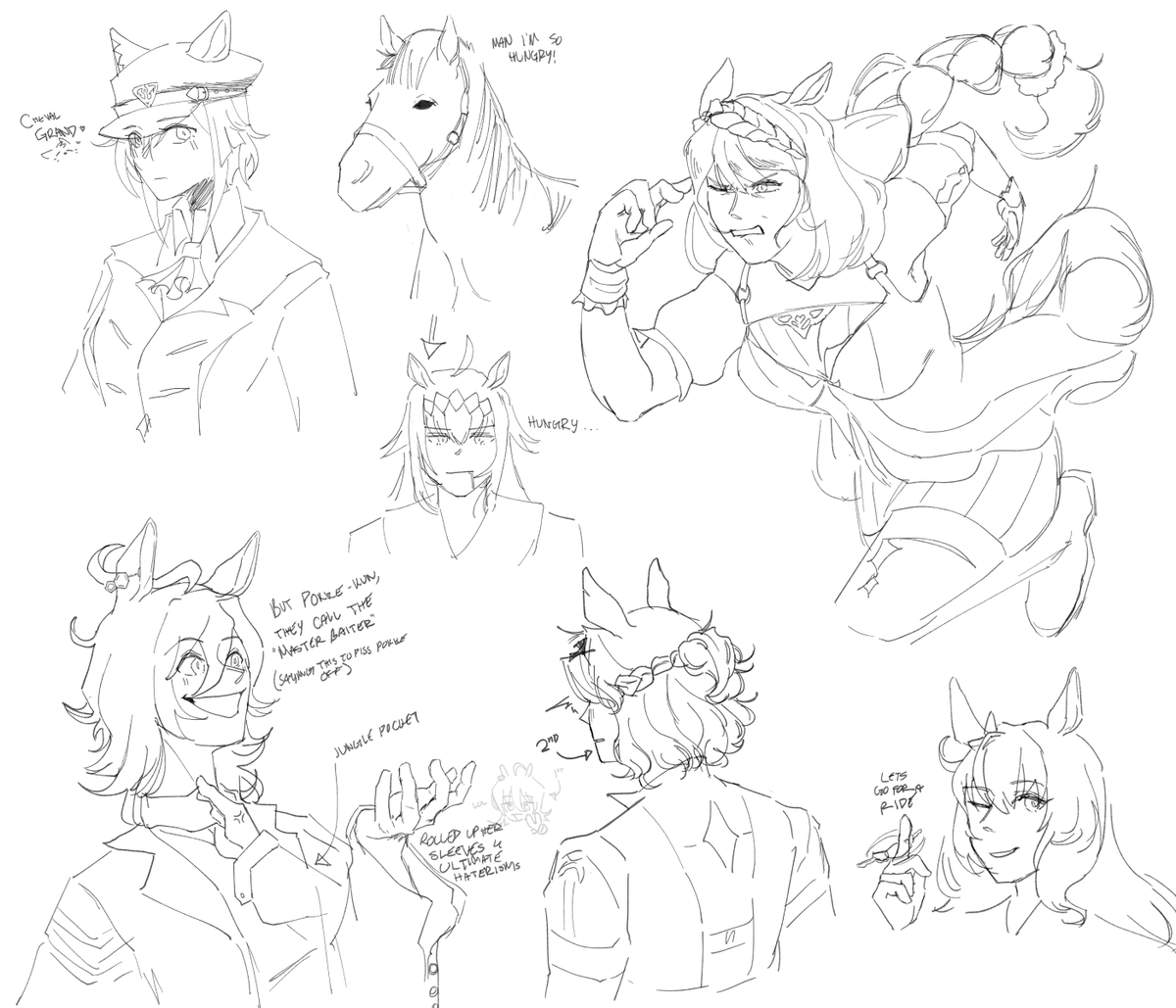 uma musume doodles from the past few days