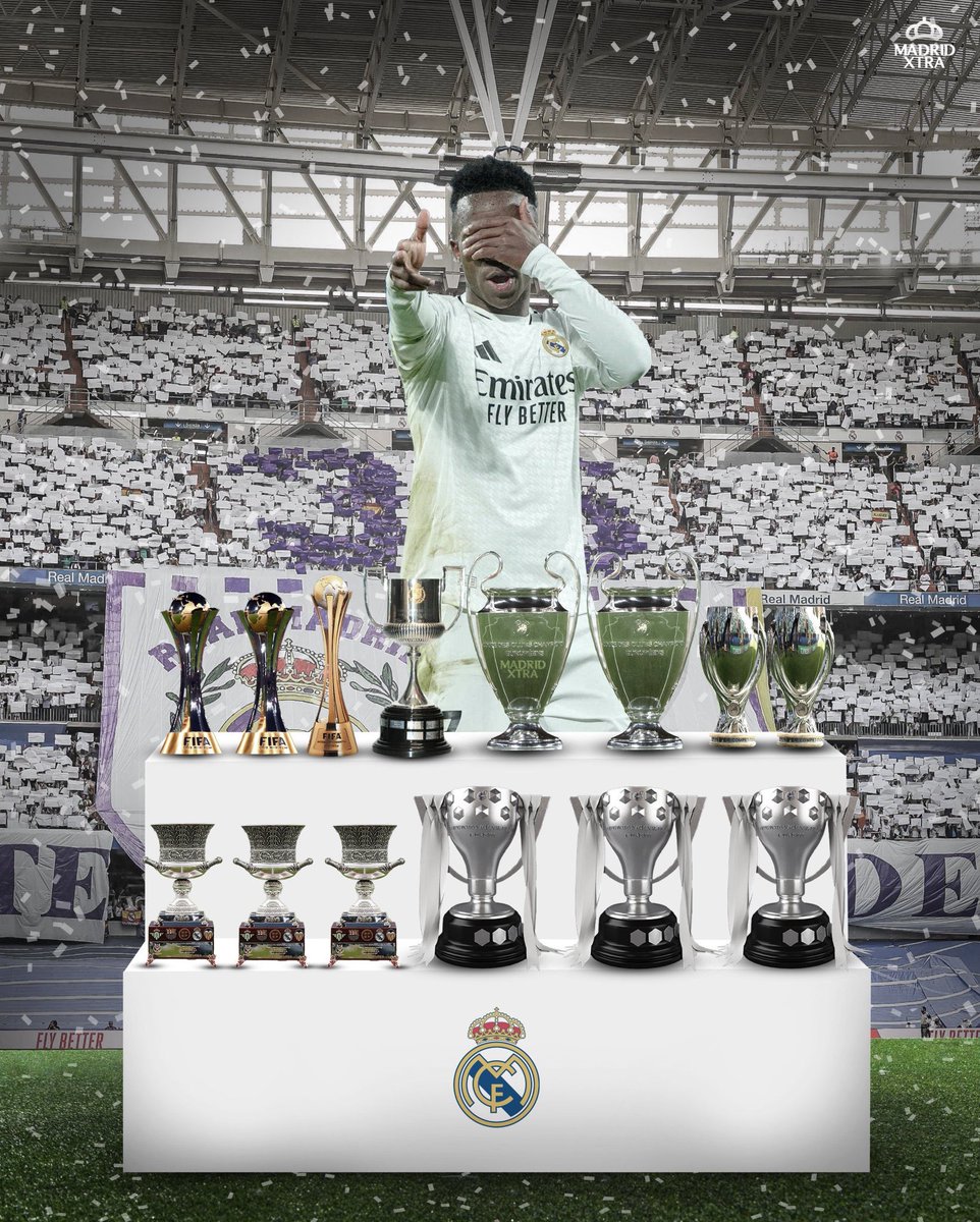 MadridXtra's tweet photo. 14 trophies with Real Madrid.

Vinícius Jr. turns 25 years old today. 🇧🇷 https://t.co/iouVxVvgfc