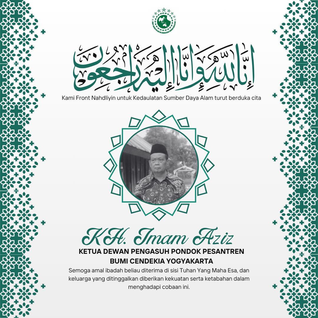 Kami merasa kehilangan sosok Kiyai yang begitu dekat dengan kaum Mustad'afin. Kiprahnya dalam ilmu keislaman progresif begitu membekas. Bahwa ummat Islam (Nahdliyin) harus berpihak pada orang-orang yang ditindas dan dilemahkan.