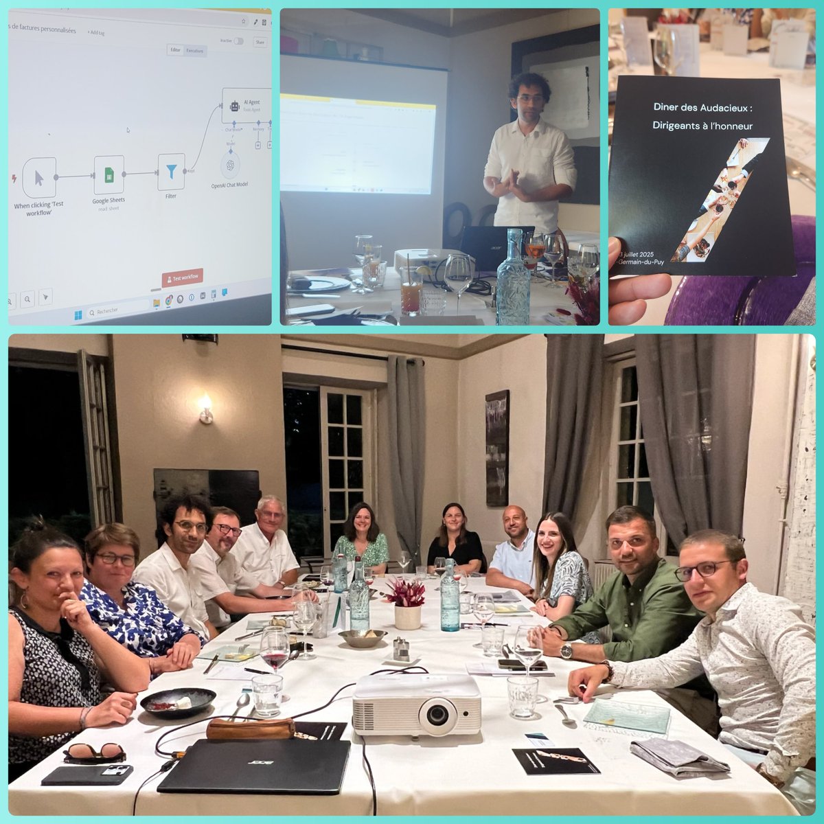 Loire Valley Data Hub est fier d'être partenaire du Dîner Des Audacieux organisé par Rydge sur l’#IA avec Yanis Ben Aziza (Otarie) : démo live d’agents IA 💡 Efficience, audace et échanges de haut vol avec les dirigeants du territoire !