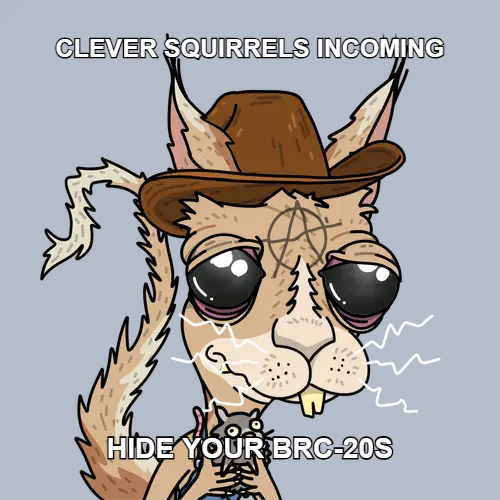 CLEVER SQUIRRELS INCOMING / HIDE YOUR BRC-20S <a href="/adderrels/">Adderrels</a> #BRC20 #AdderFi

adderfi.xyz/meme/1513