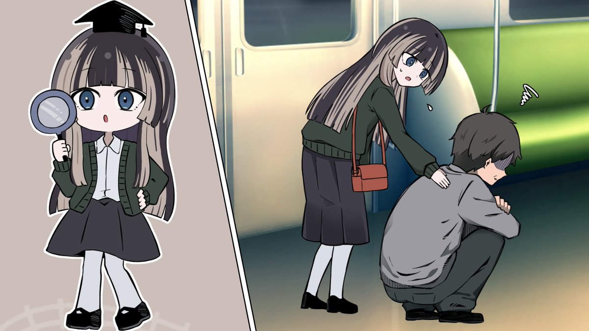 karaage_salmon's tweet image. ◆らでんが恐怖した駅での出来事◆

#らでん似絵