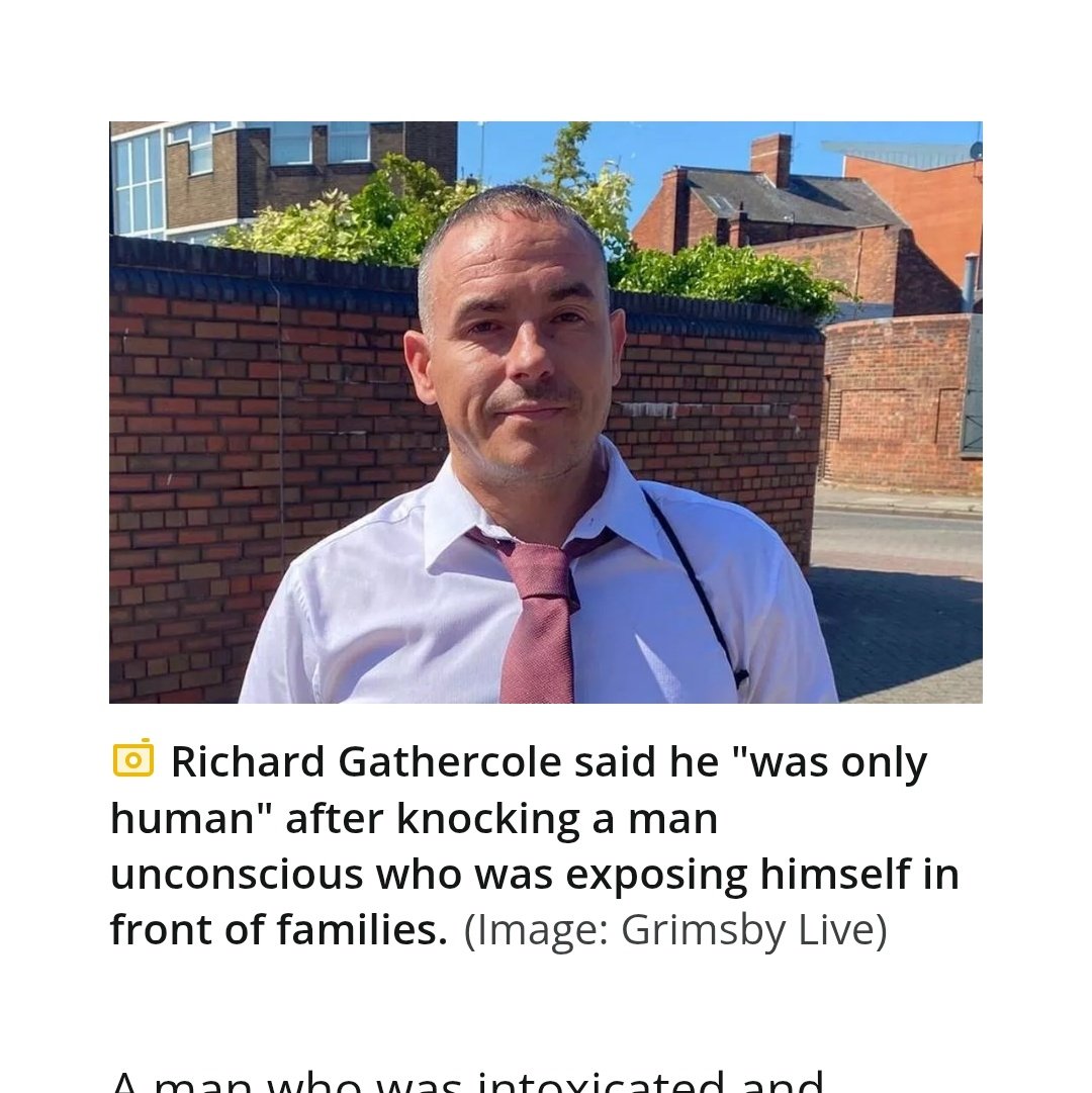 🚨 Man, given 18 months sentence suspended for 2 years for punching a man unconscious for exposing himself to children.
manchestereveningnews.co.uk/news/uk-news/d…