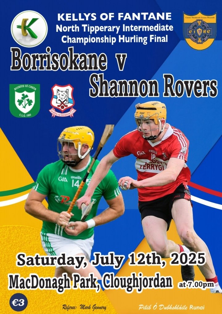 A match programme will be available to purchase at this evening's North Intermediate Hurling Final.